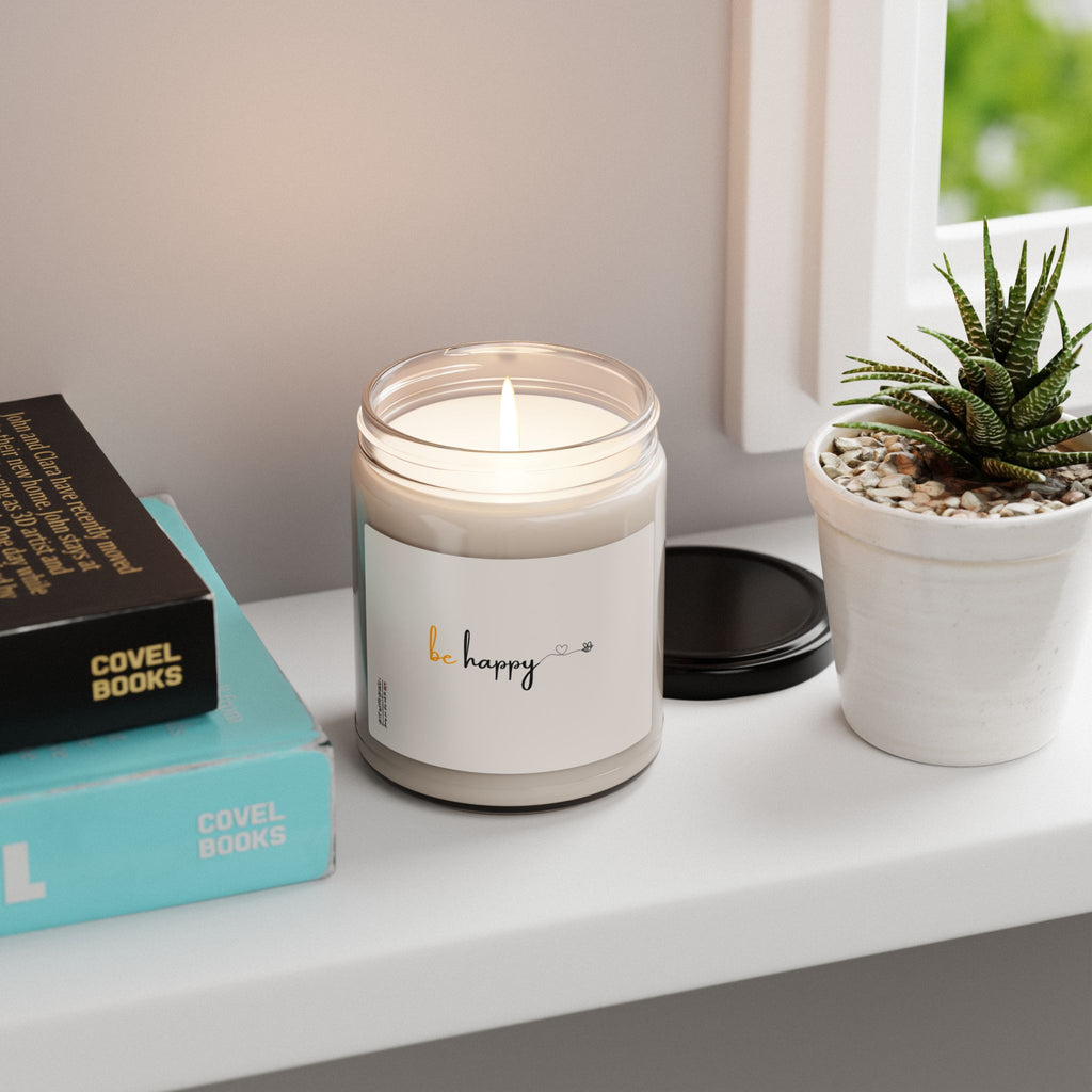 Bee Happy Series - "Be Happy." Scented Soy Candle, 9oz