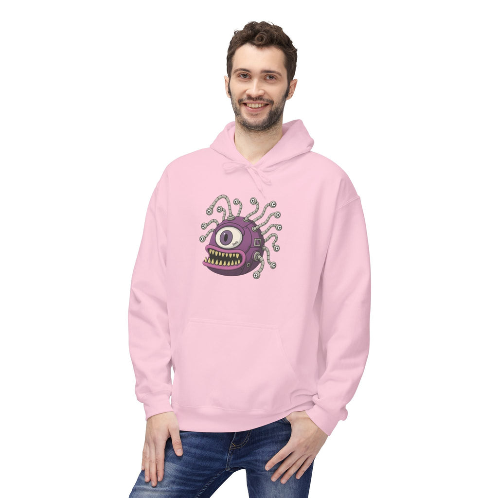Beholder Monster Hoodie — Purple One-Eyed Creature Pullover