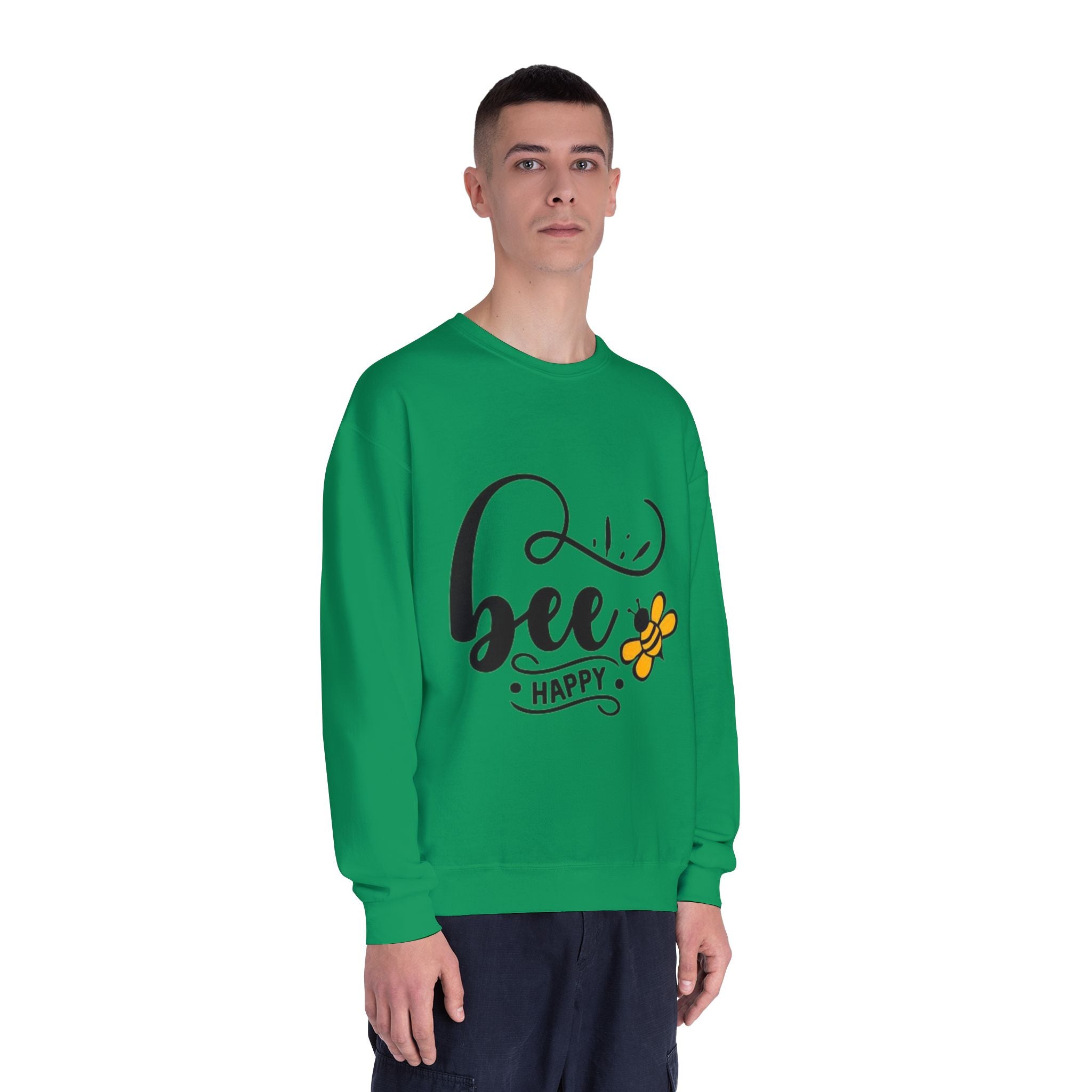 Bee Happy Series - "Bee Happy." Unisex NuBlend Crewneck Sweatshirt