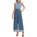 Halter Neck Buckle Belted Jumpsuit