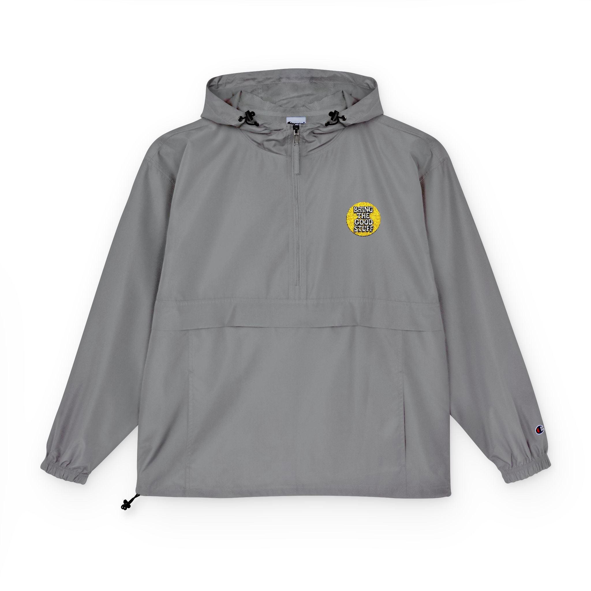 Bring The Good Stuff Light Blue Packable Anorak