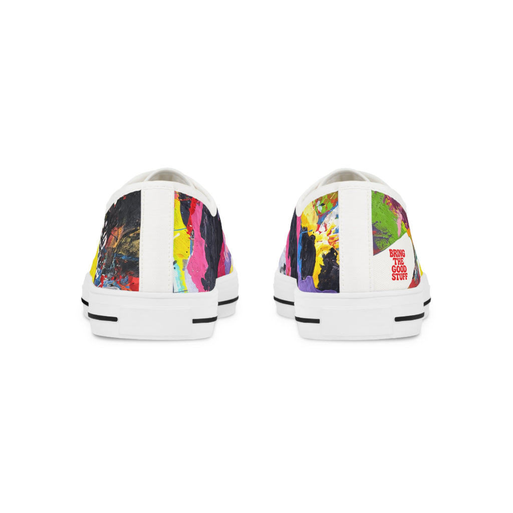 Bring The Good Stuff - Paint Palette Low-Top Sneakers — Men’s Colorful Abstract Canvas Shoes