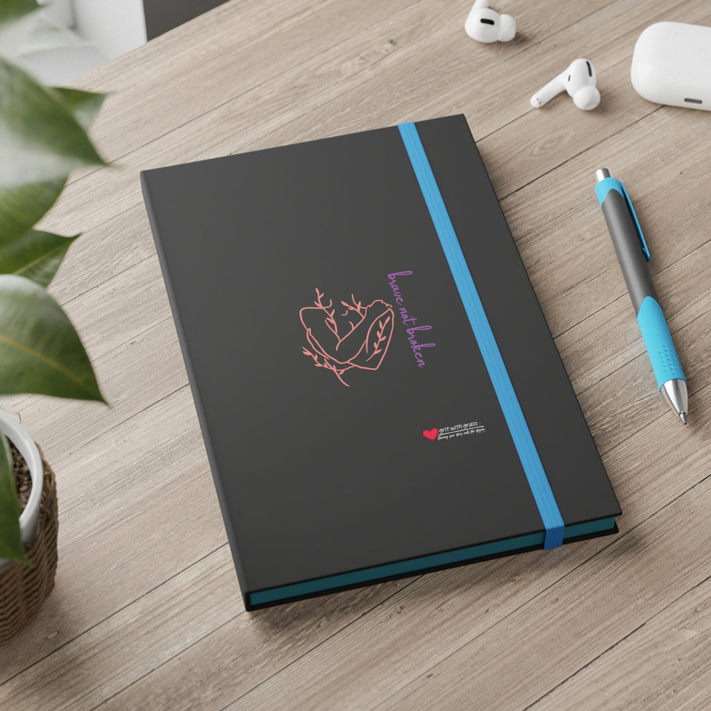 Mental Health Matters - "Brave not broken" - Color Contrast Notebook - Ruled