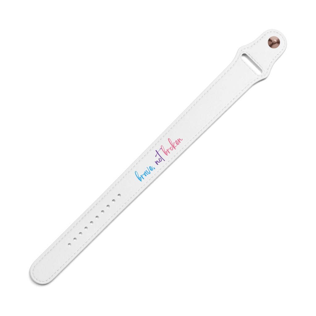 Grit with Grace Series "brave, not broken" Faux Leather Wristband