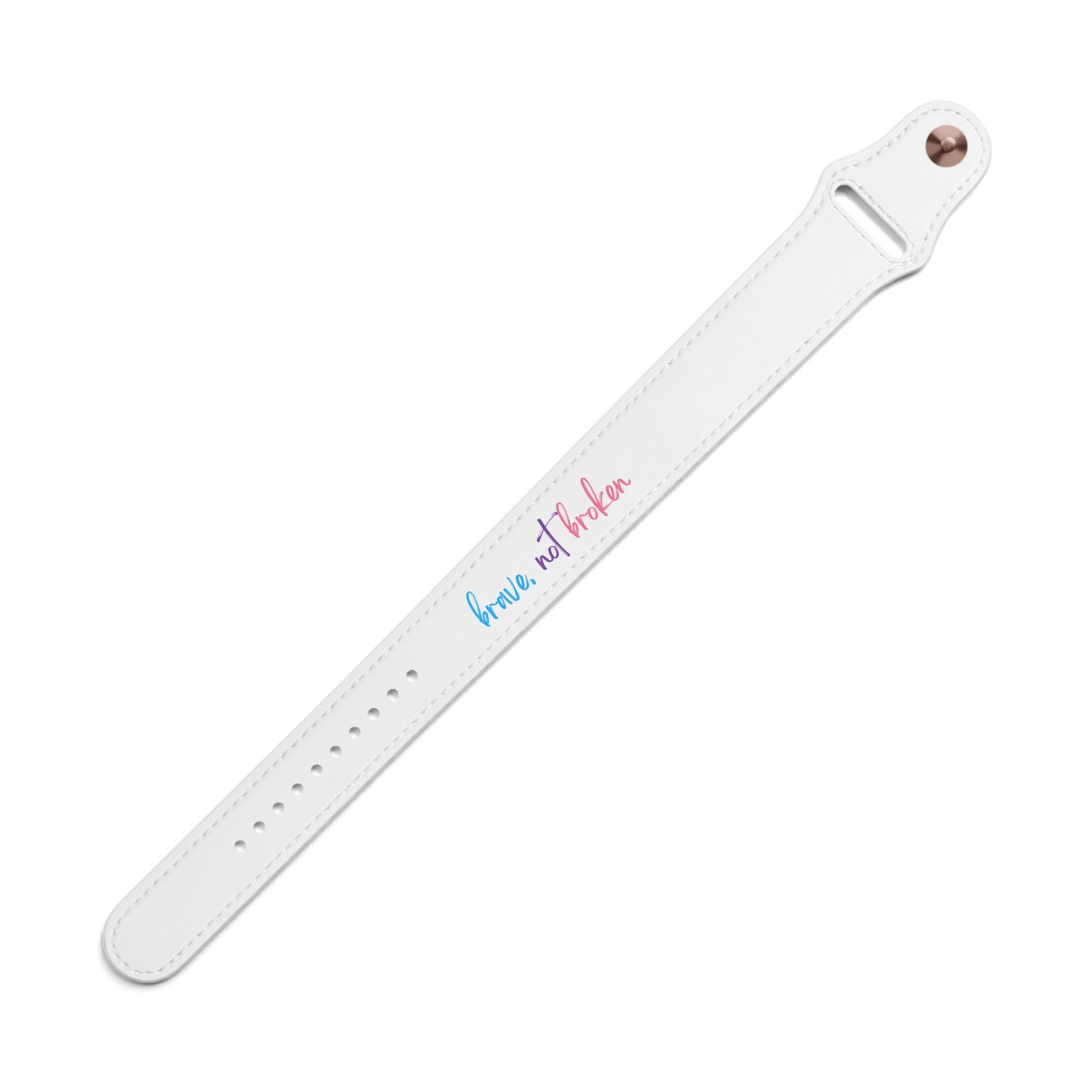 Grit with Grace Series "brave, not broken" Faux Leather Wristband