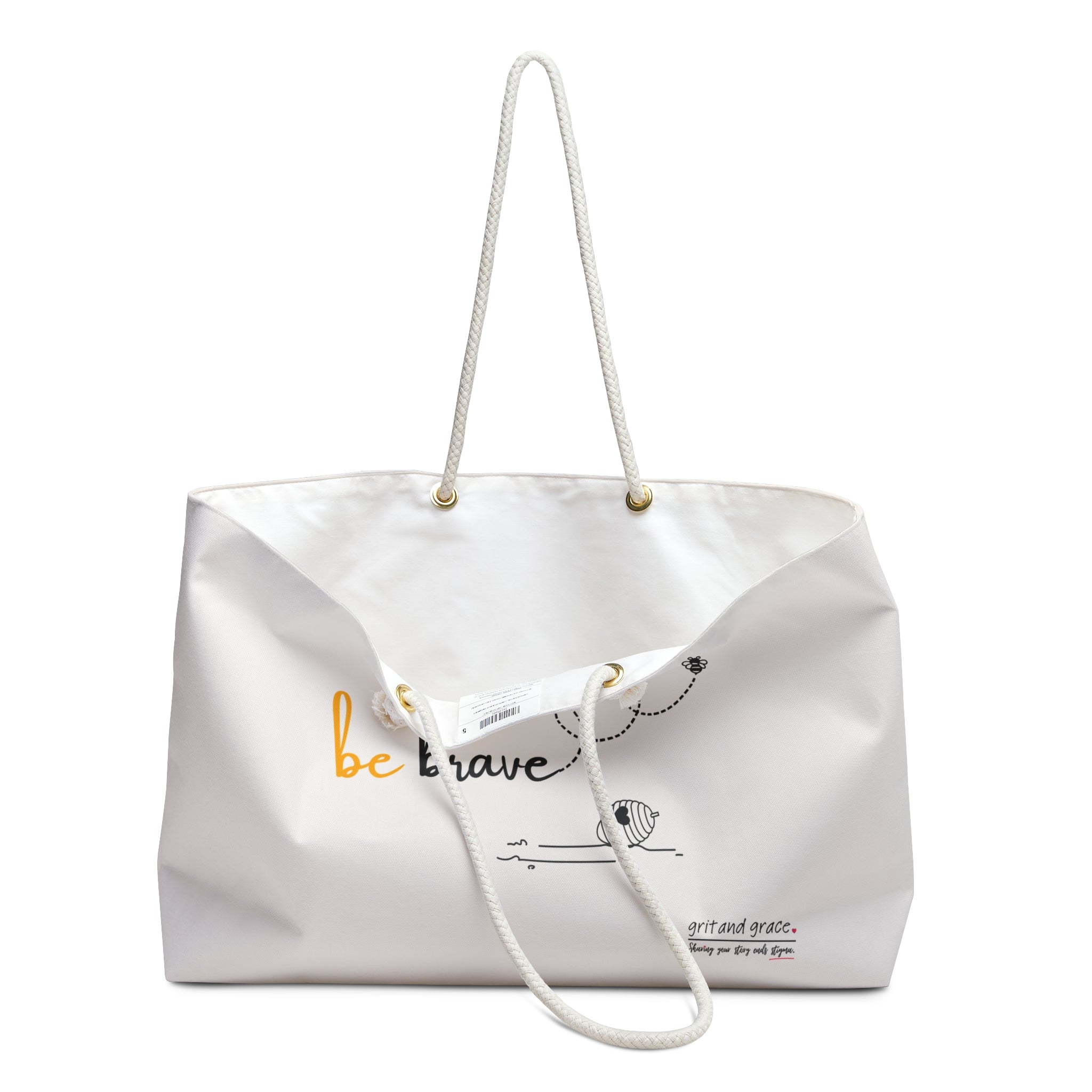 Bee Happy Series - "Be Brave." Weekender Bag