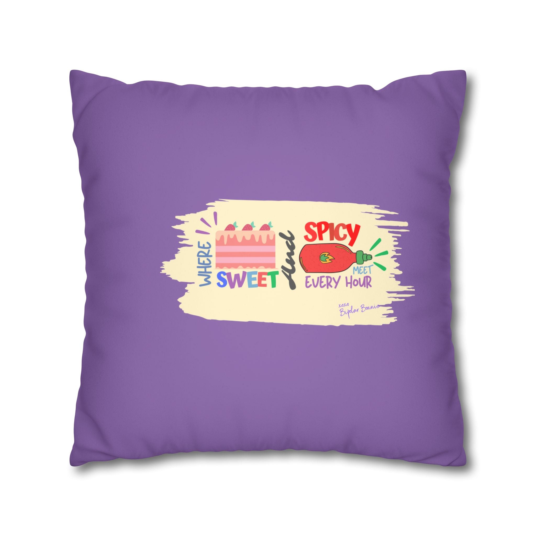 Bipolar Bonnie Series - "Sweet But Scary" and ""Sunshine Little Hurricane" Spun Polyester Square Pillow Case