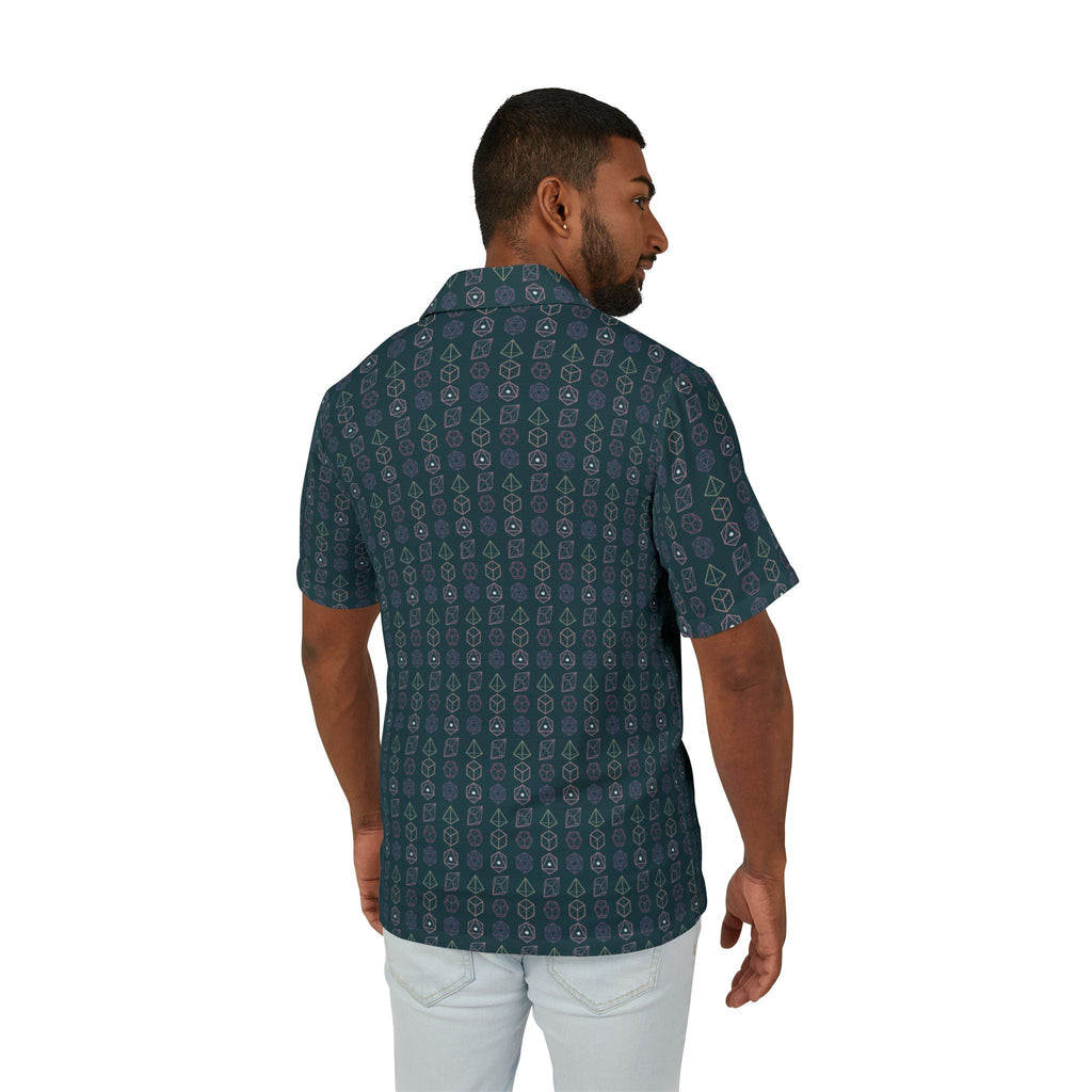 Men's Ode to D & D Dice Game Camp Shirt — Casual Button-Up