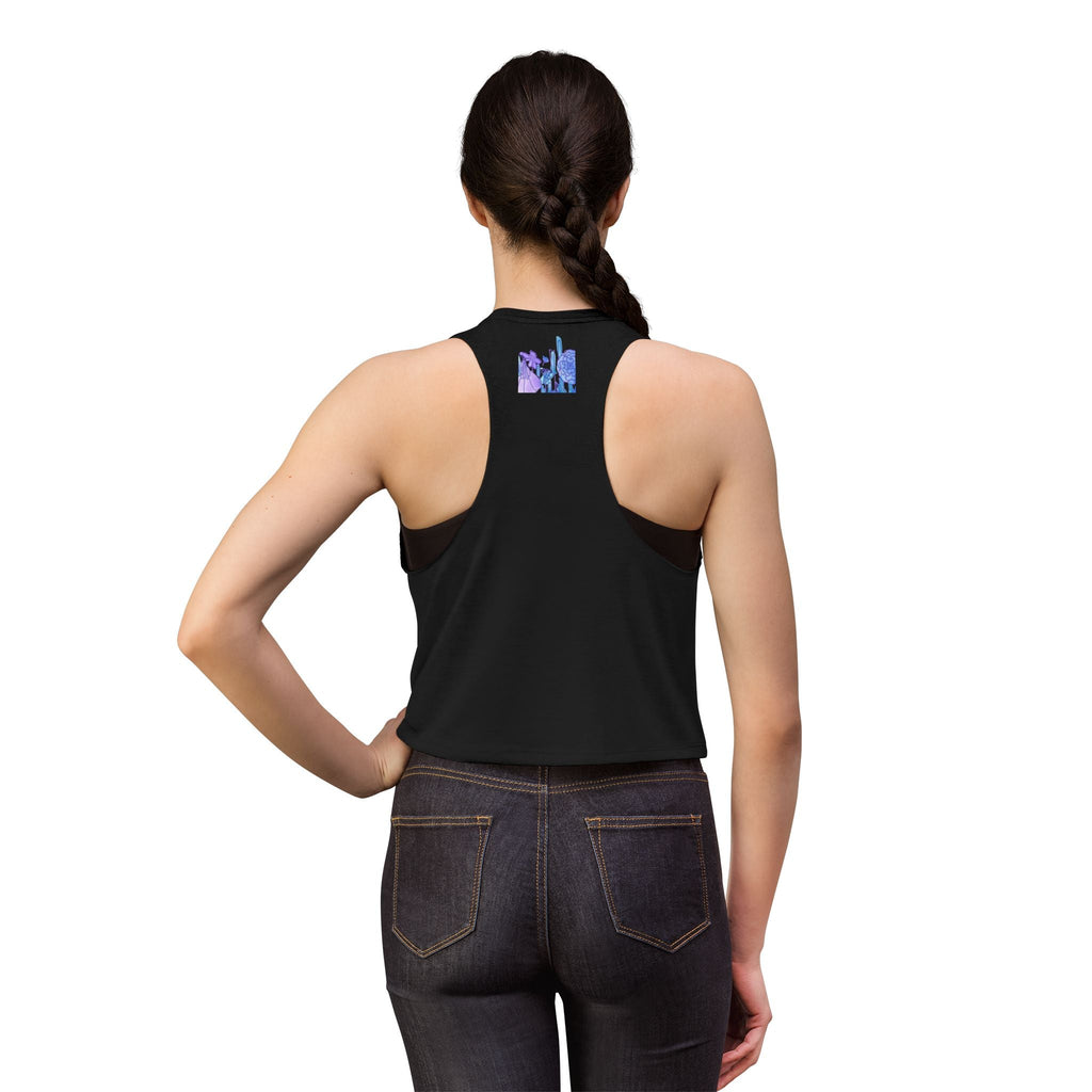 Floral Meadow Crop Top — Purple Botanical Graphic Women's Tank
