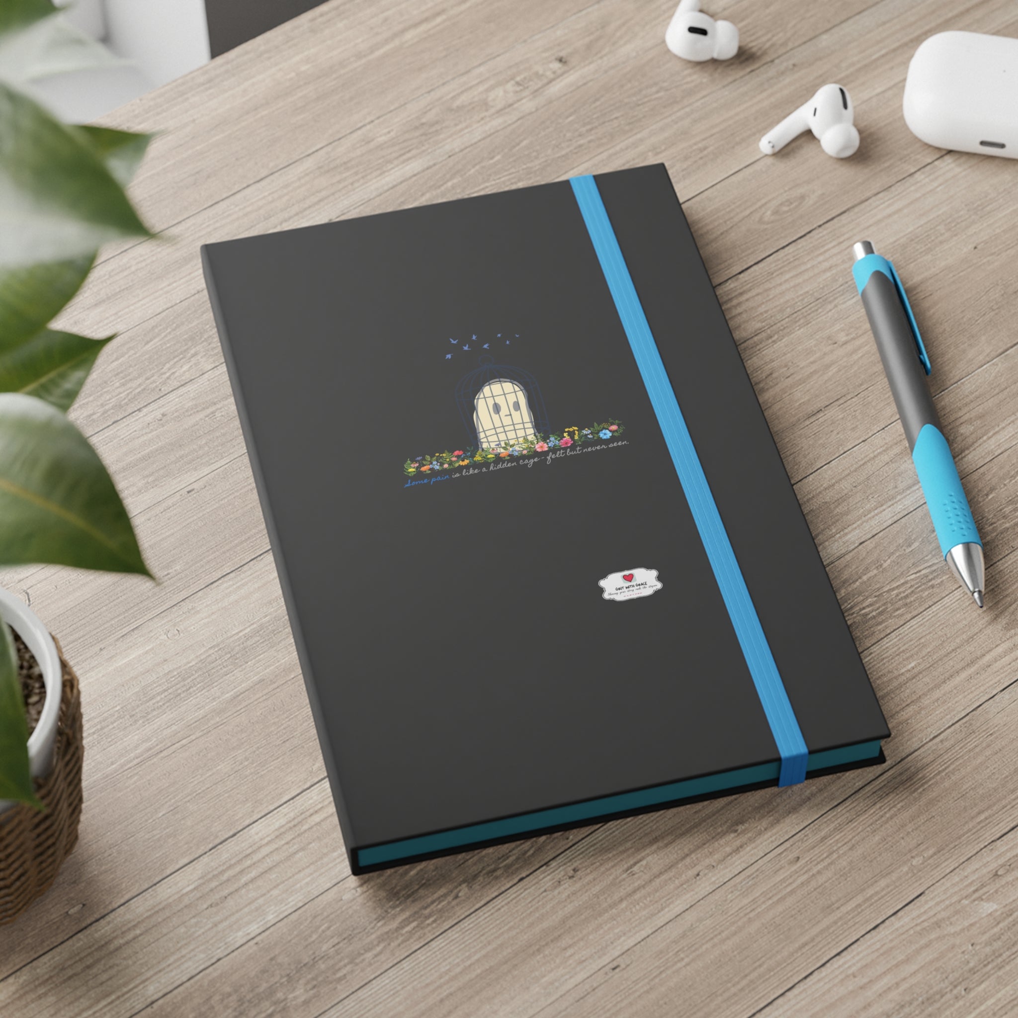 Invisible Ghost 'Unseen Pain' Ruled Color Notebook