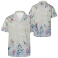 Cool Dad Collection: Men’s Sea Turtles Short Sleeve Button Down Shirt with Cuban Collar