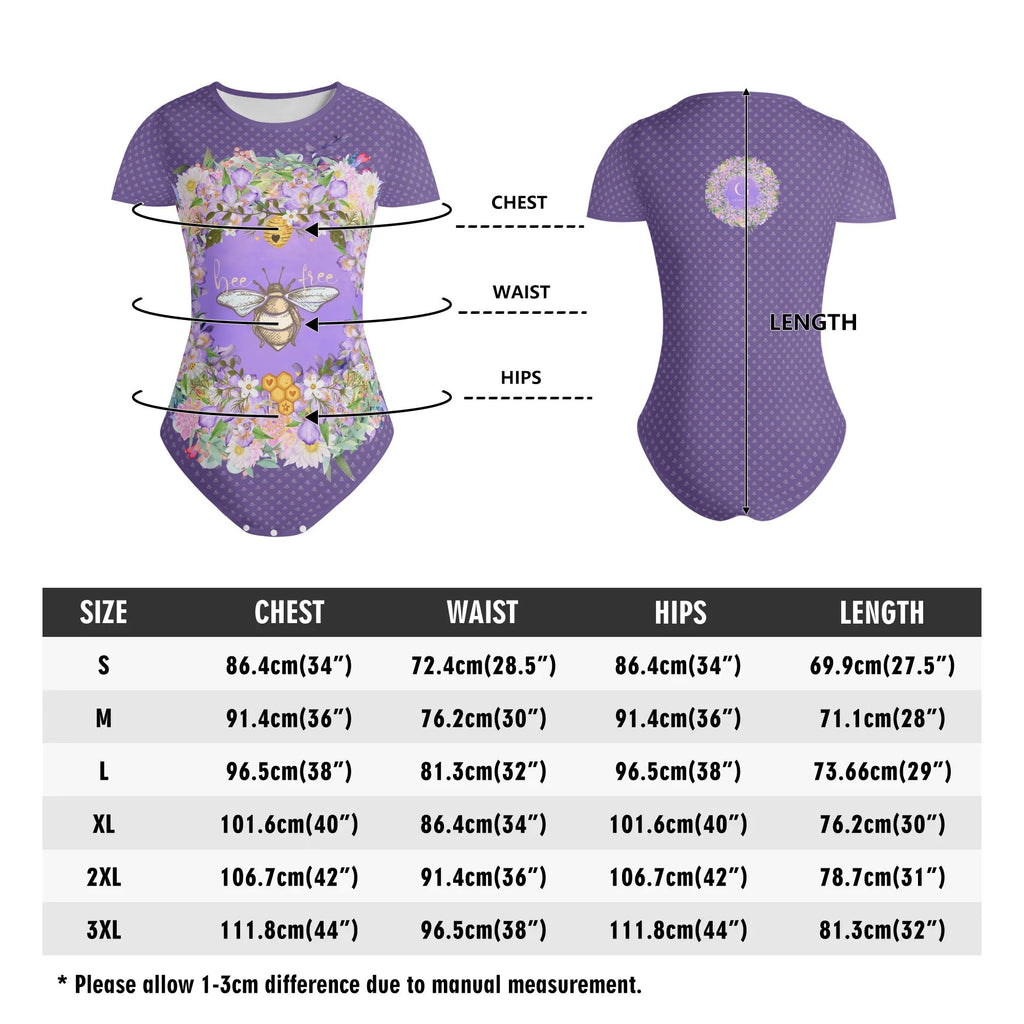Chic Comfort: Bee Free Women's Short Sleeve Bodysuit