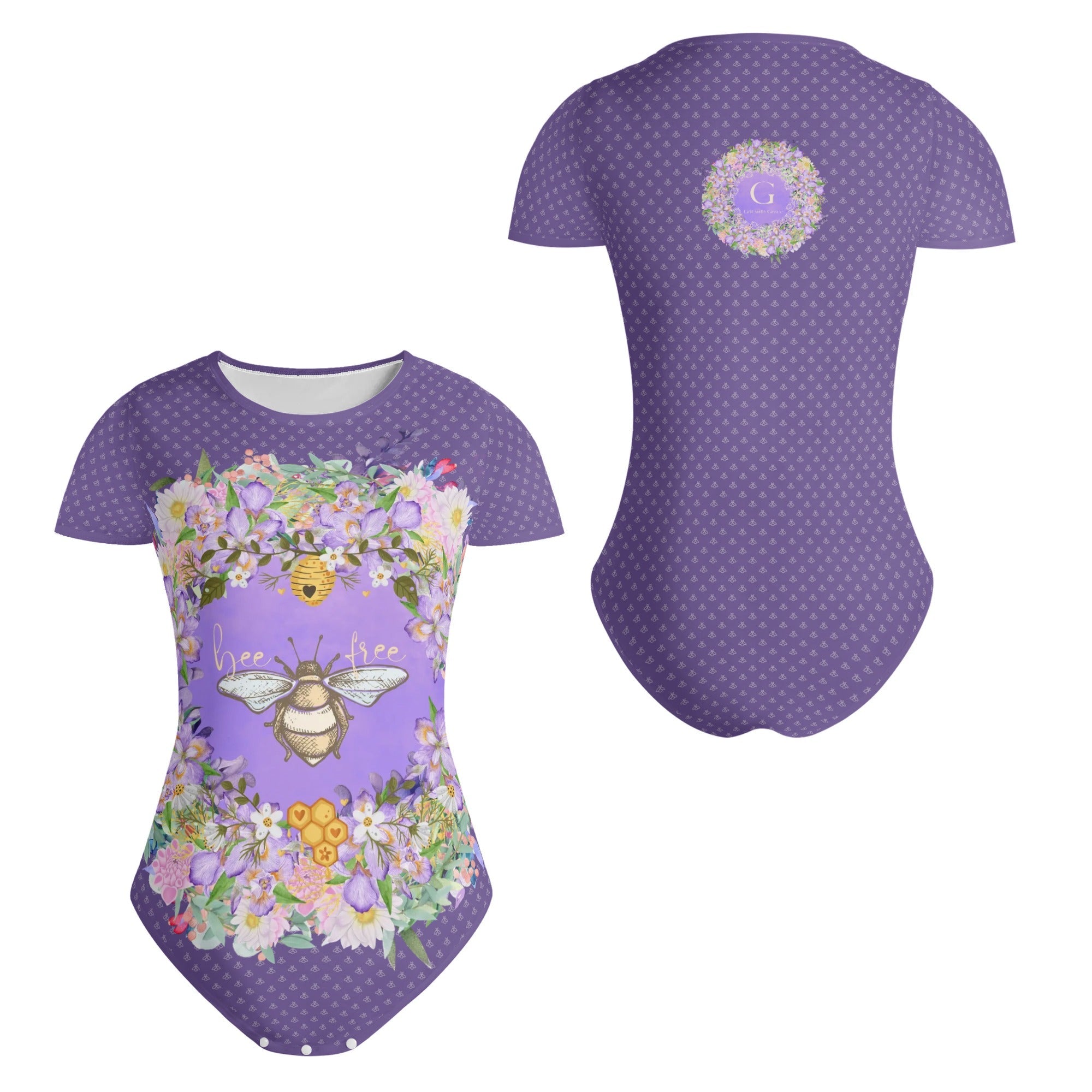 Chic Comfort: Bee Free Women's Short Sleeve Bodysuit