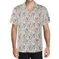 Cool Dad Collection: Men’s Multicolor Phoenix Short Sleeve Button Down Shirt with Cuban Collar
