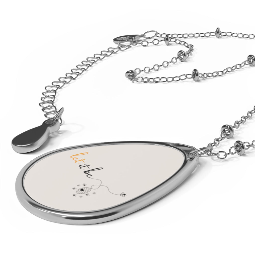 Elevate Your Style with the Unique 'Let It Be' Oval Necklace