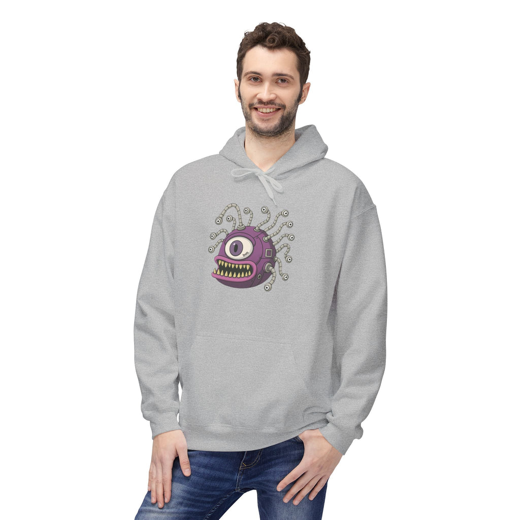Beholder Monster Hoodie — Purple One-Eyed Creature Pullover
