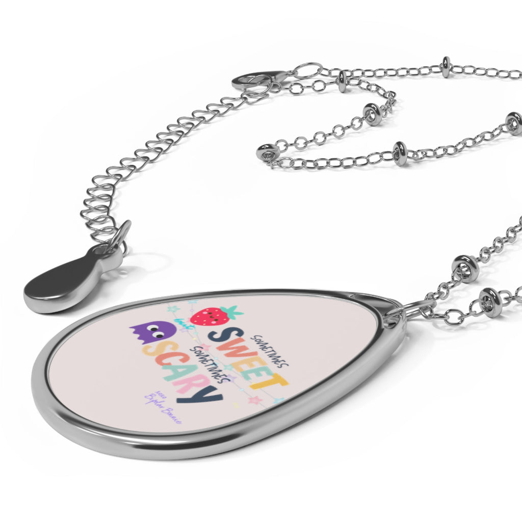 Bipolar Bonnie Series - "Sometimes Sweet But Sometimes Scary" Oval Necklace