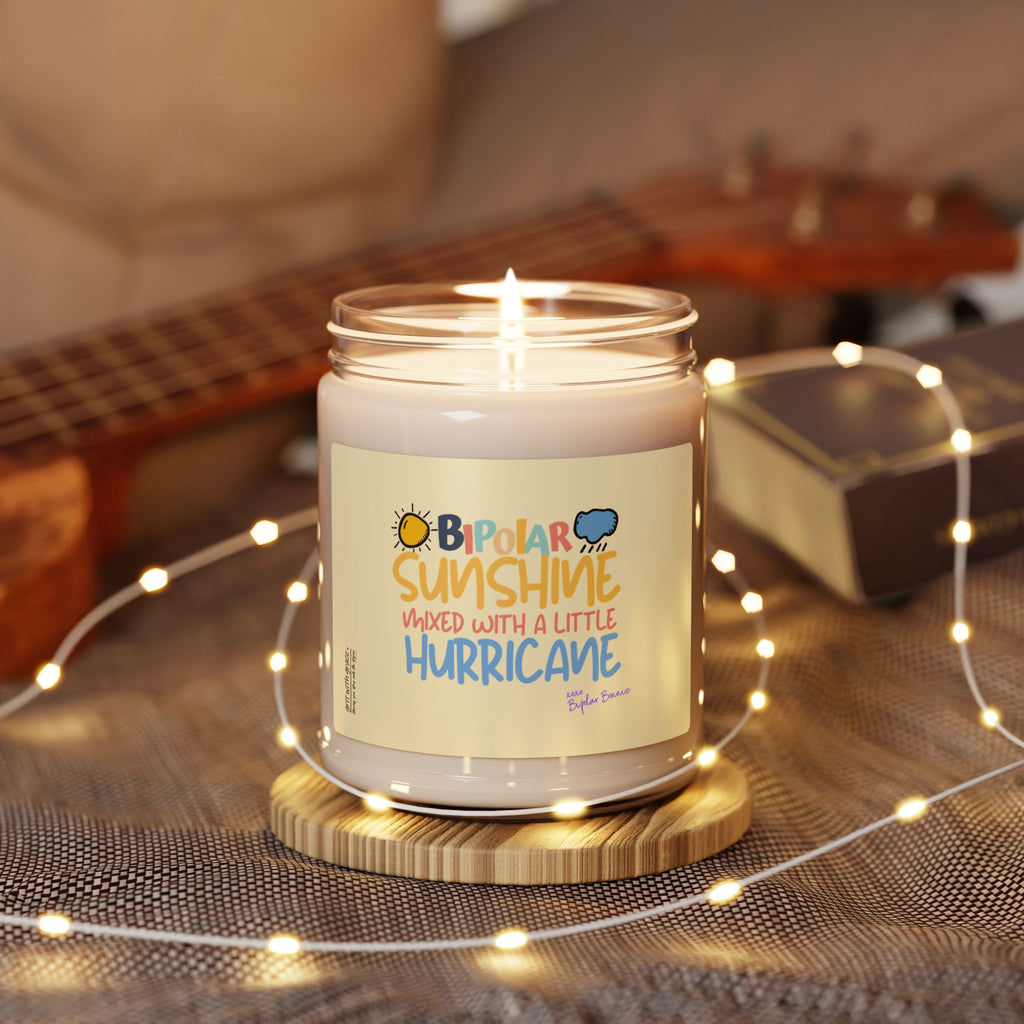 Bipolar Bonnie Series - "Bipolar Sunshine Mixed With A Little Hurricane" Scented Soy Candle, 9oz