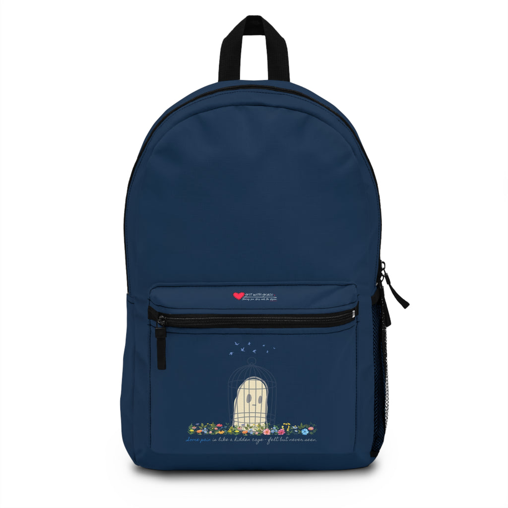 Invisible Ghost Series - Some pain is like a hidden cage - felt but never seen." Waterproof Backpack