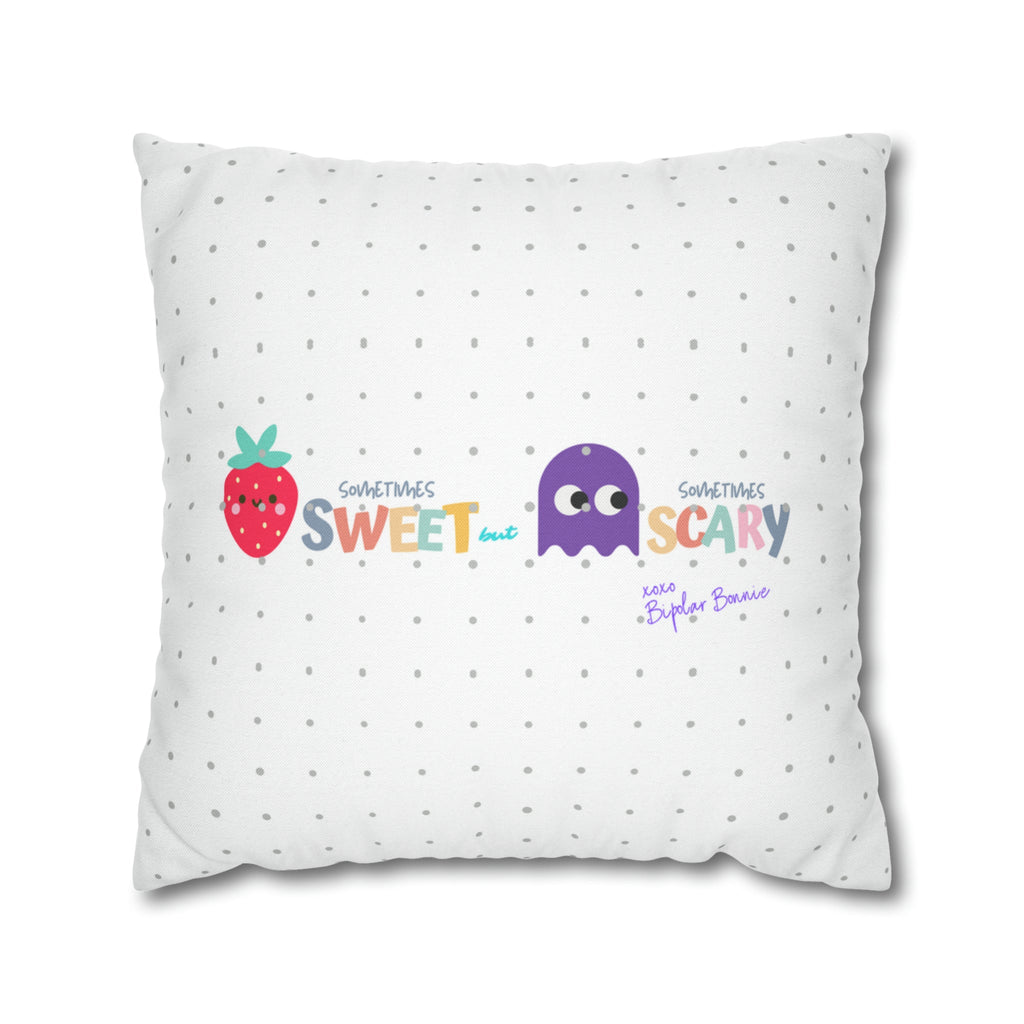 Bipolar Bonnie Series - "Sweet But Scary" and ""Sunshine Little Hurricane" Spun Polyester Square Pillow Case