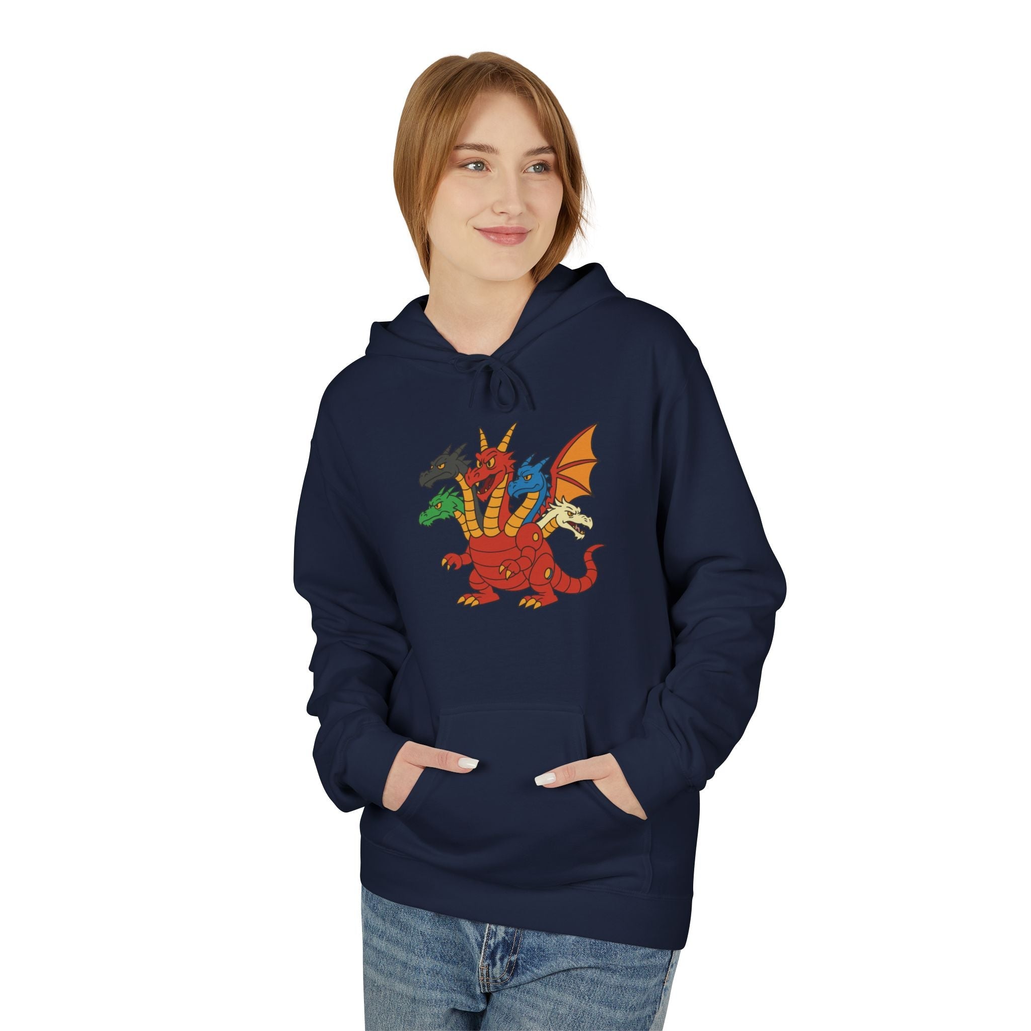 Welsh Dragon Crest Hoodie — Tri-Dragon Wales Emblem Sweatshirt