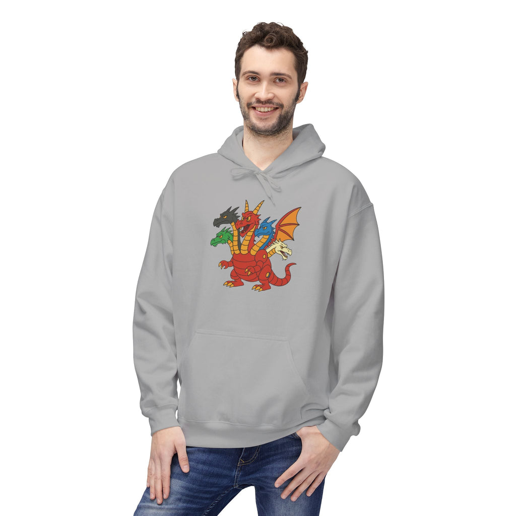 Welsh Dragon Crest Hoodie — Tri-Dragon Wales Emblem Sweatshirt
