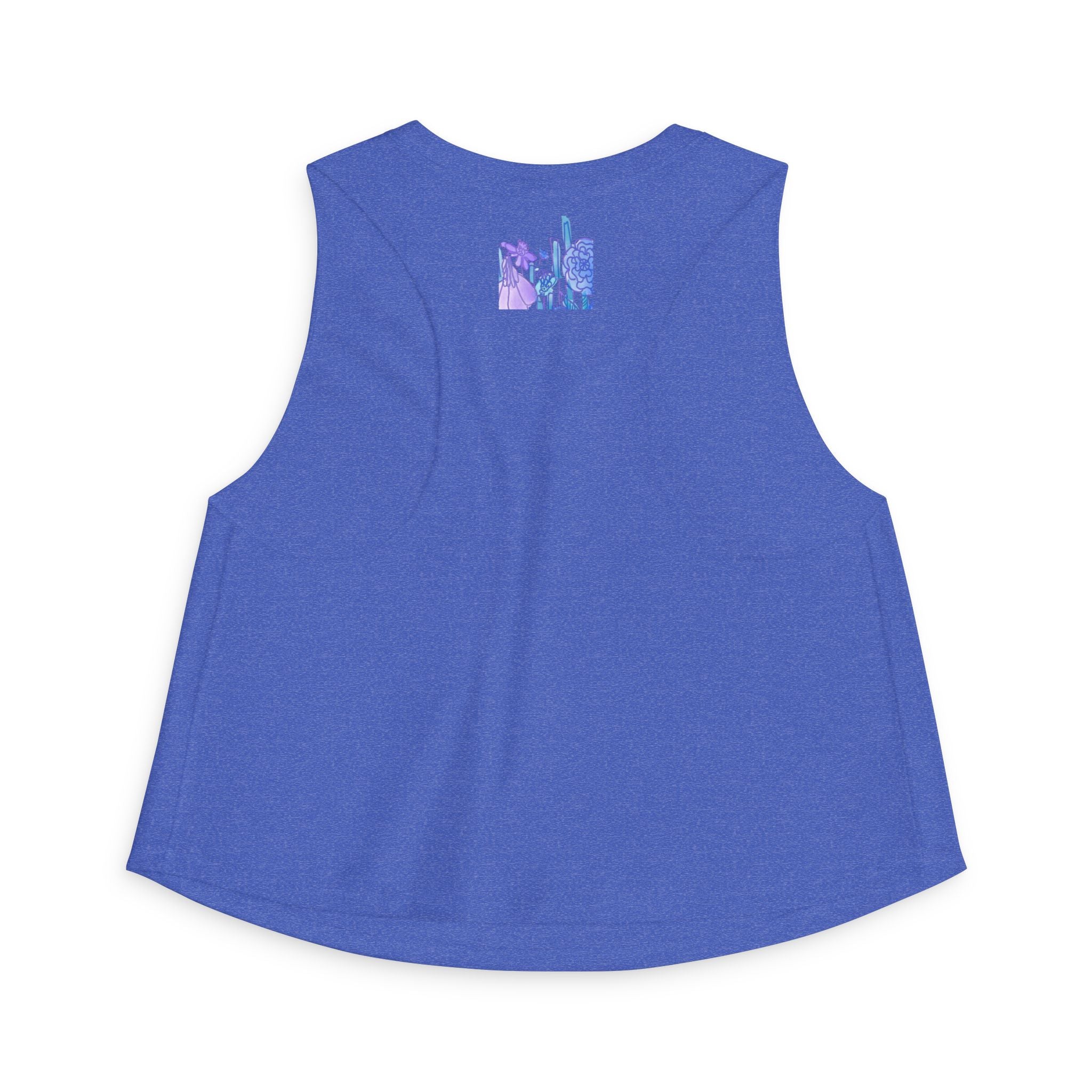 Floral Meadow Crop Top — Purple Botanical Graphic Women's Tank