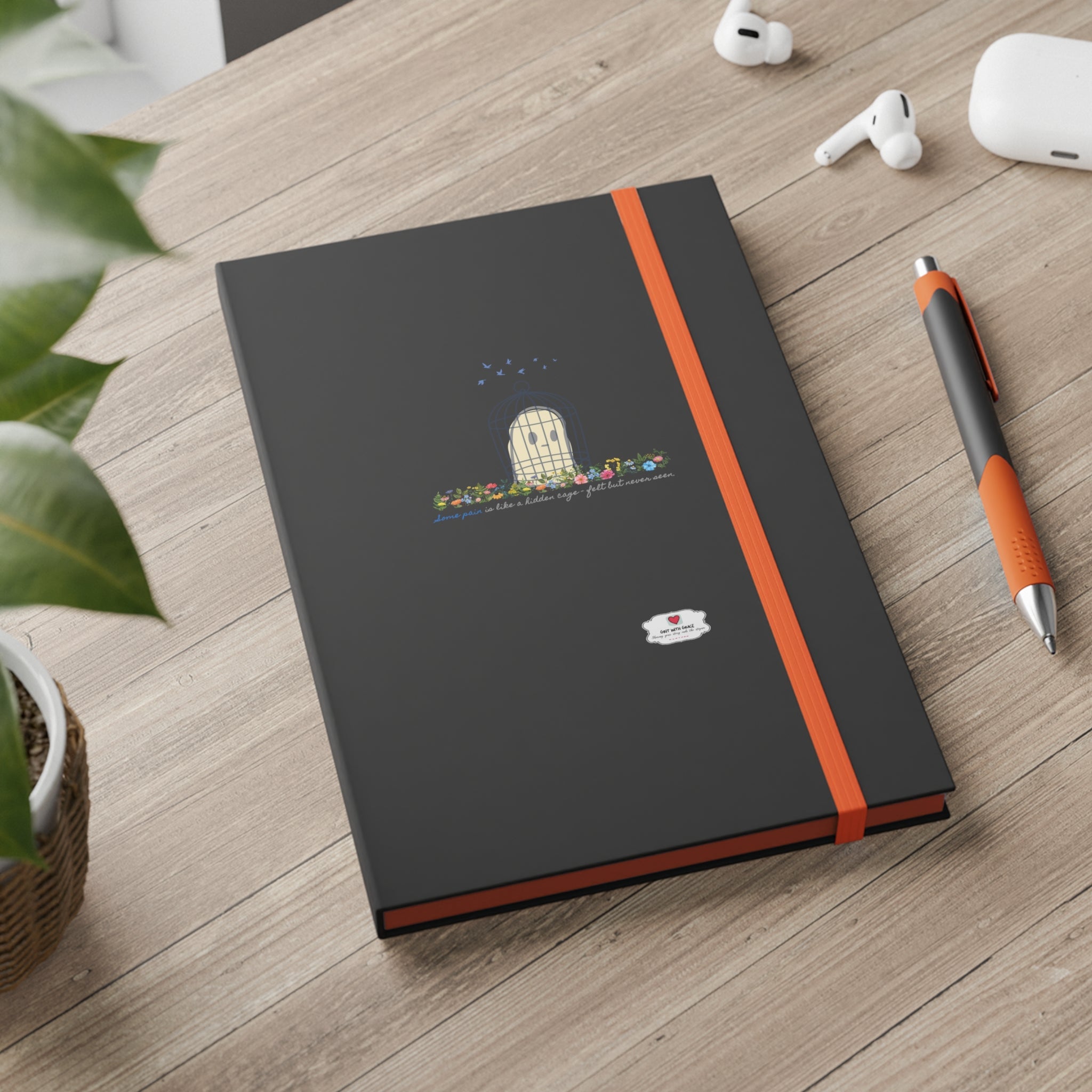 Invisible Ghost 'Unseen Pain' Ruled Color Notebook