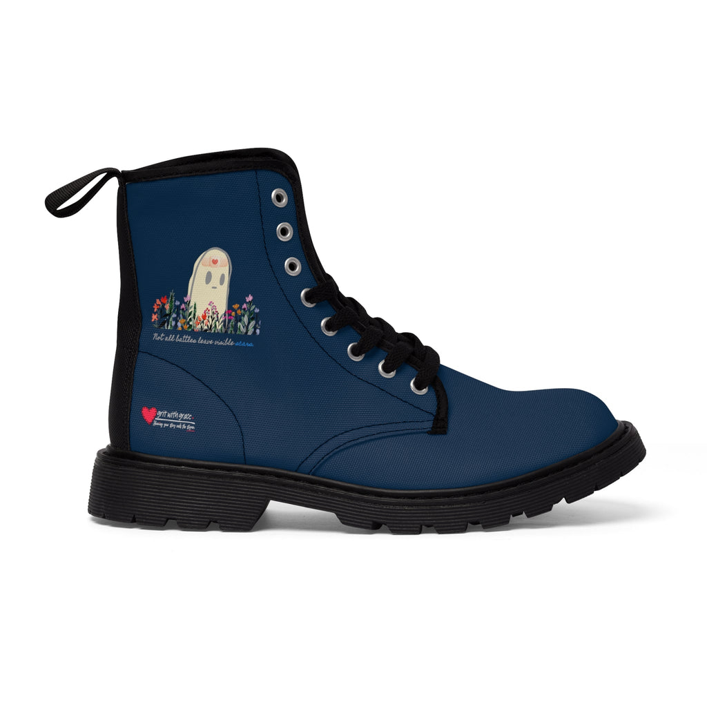 Invisible Ghost Series - "Not all battles leave visible scars."  Canvas Boots