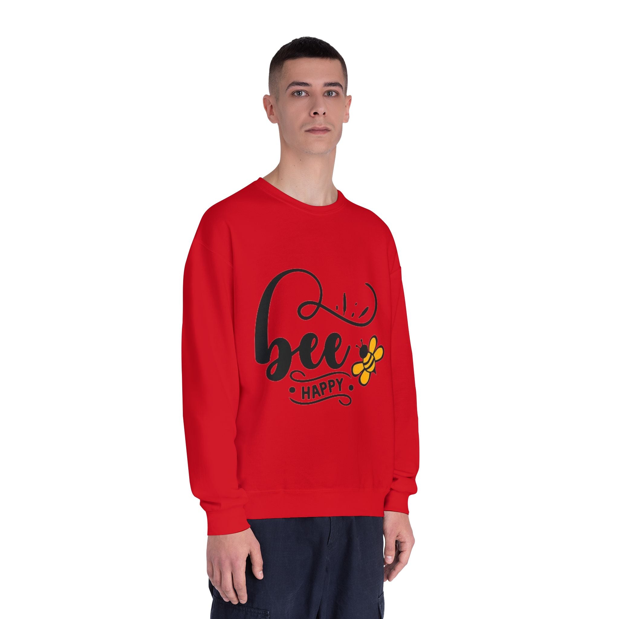 Bee Happy Series - "Bee Happy." Unisex NuBlend Crewneck Sweatshirt