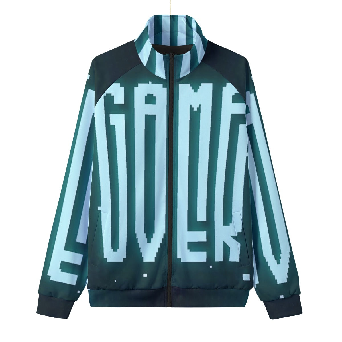 Unisex Stand Collar Black Lining Jacket