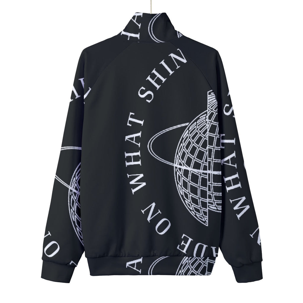 Unisex Stand Collar Black Lining Jacket