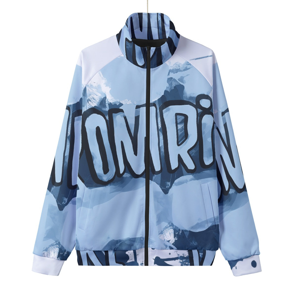 Unisex Stand Collar Black Lining Jacket