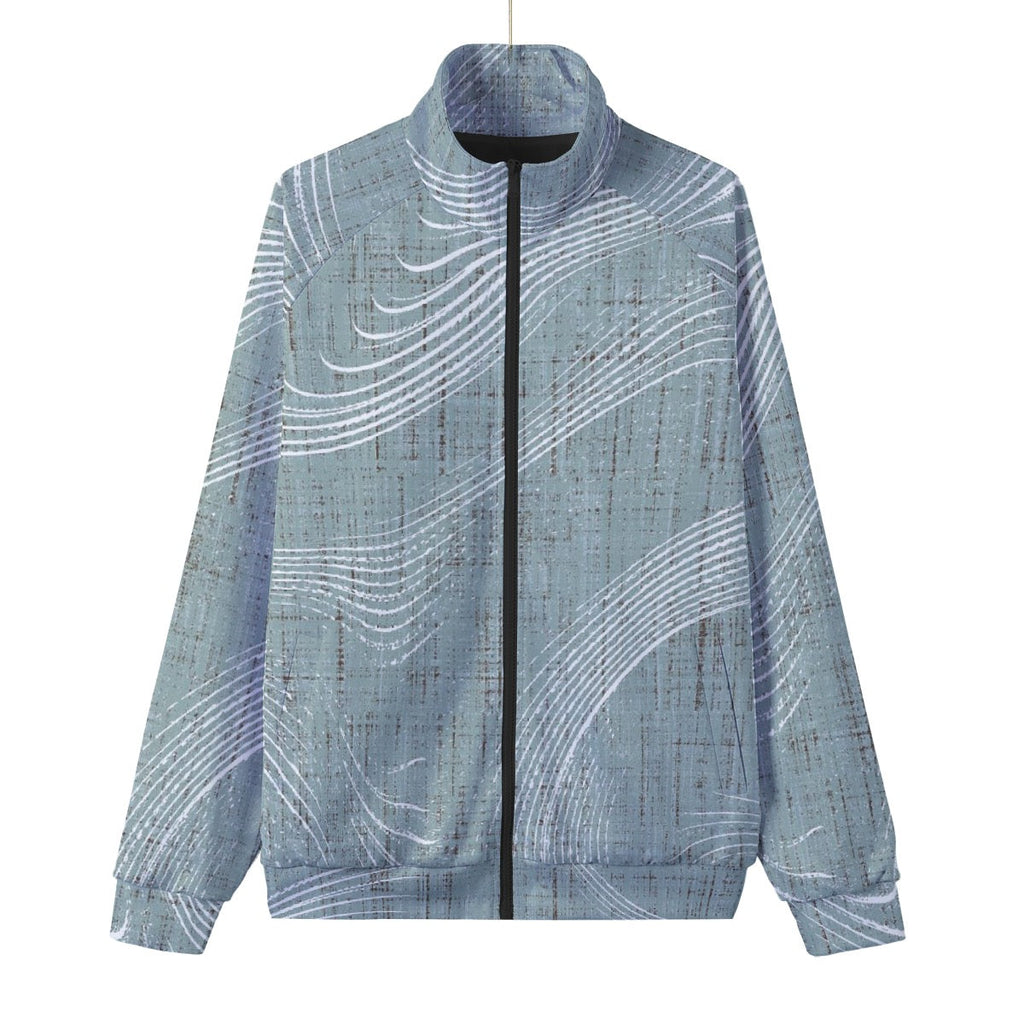 Unisex Stand Collar Black Lining Jacket