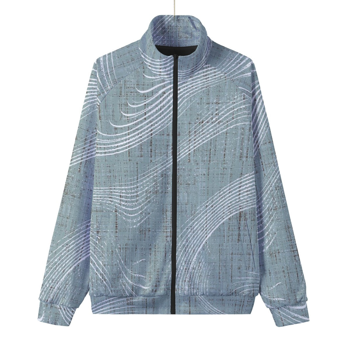 Unisex Stand Collar Black Lining Jacket