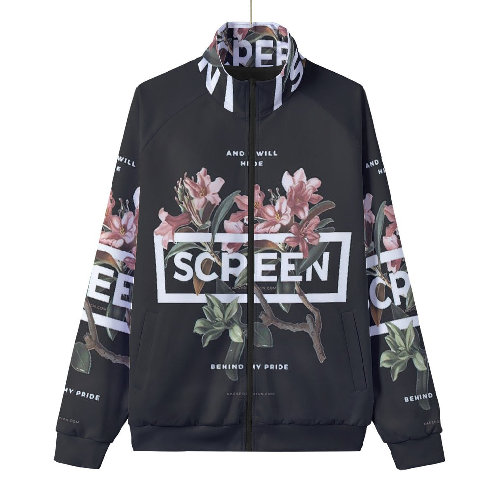 Unisex Stand Collar Black Lining Jacket