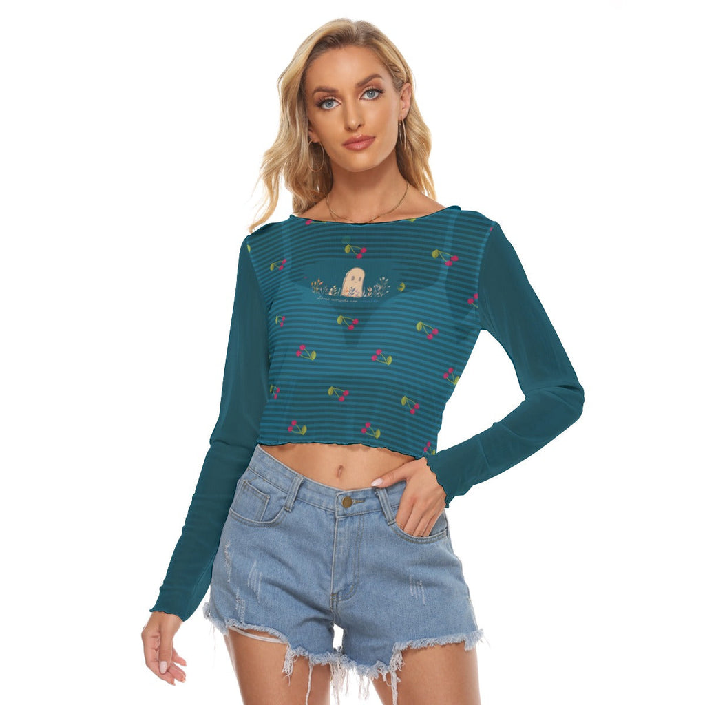 Invisible Ghost Women's Mesh Long Sleeves T-shirt