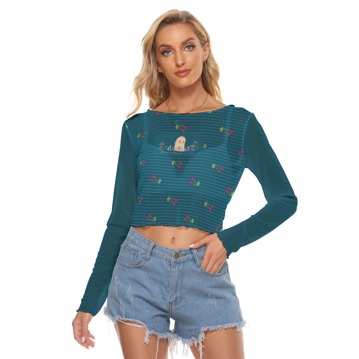 Invisible Ghost Women's Mesh Long Sleeves T-shirt