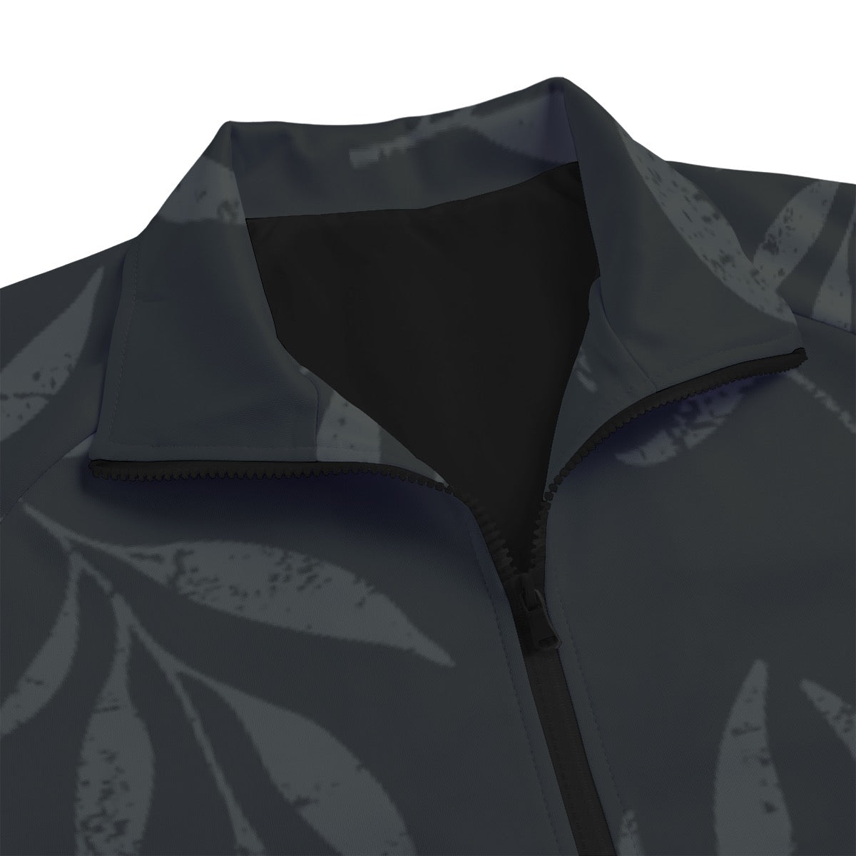 Unisex Stand Collar Black Lining Jacket