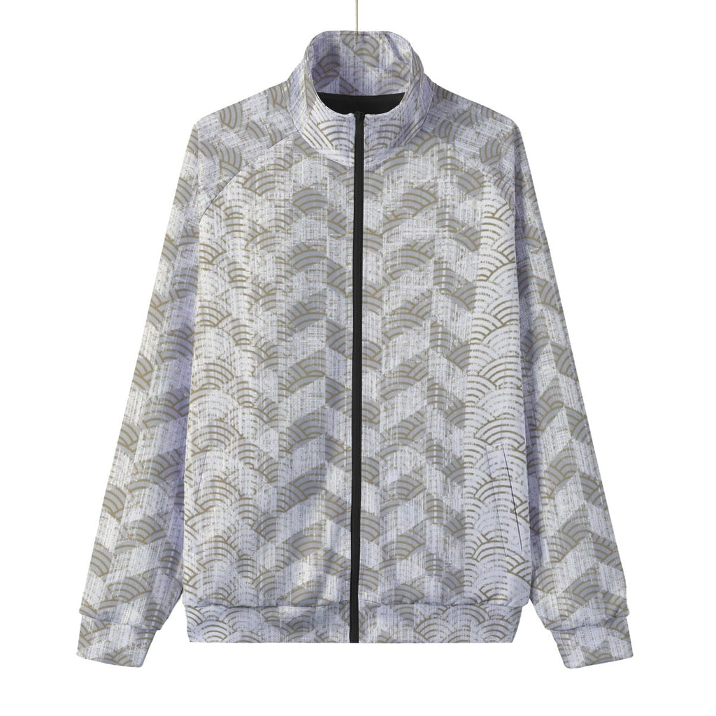 Unisex Stand Collar Black Lining Jacket