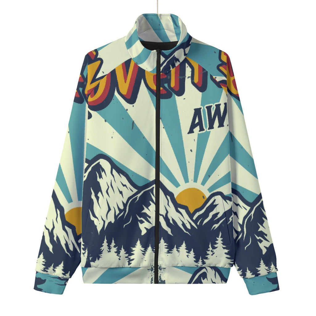 Unisex Stand Collar Black Lining Jacket