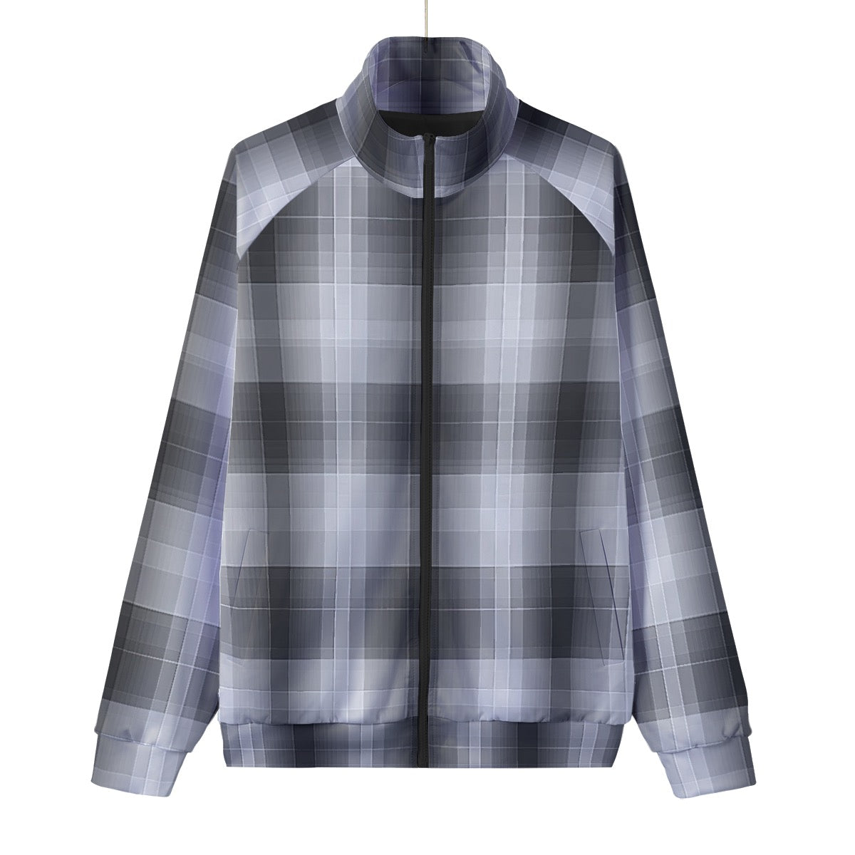 Unisex Stand Collar Black Lining Jacket