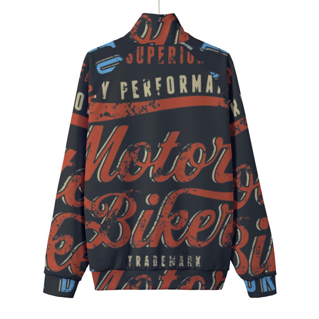 Unisex Stand Collar Black Lining Jacket
