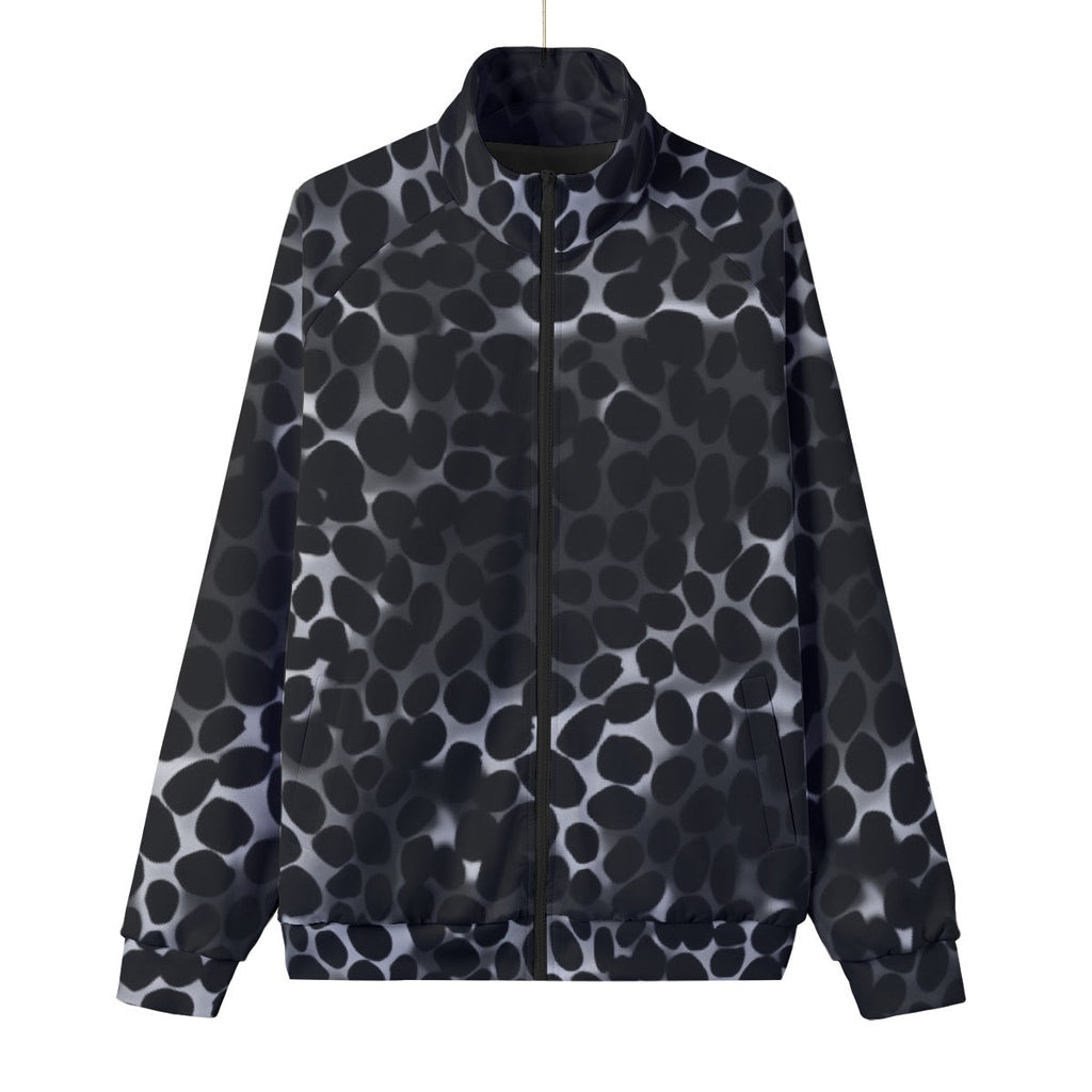 Unisex Stand Collar Black Lining Jacket