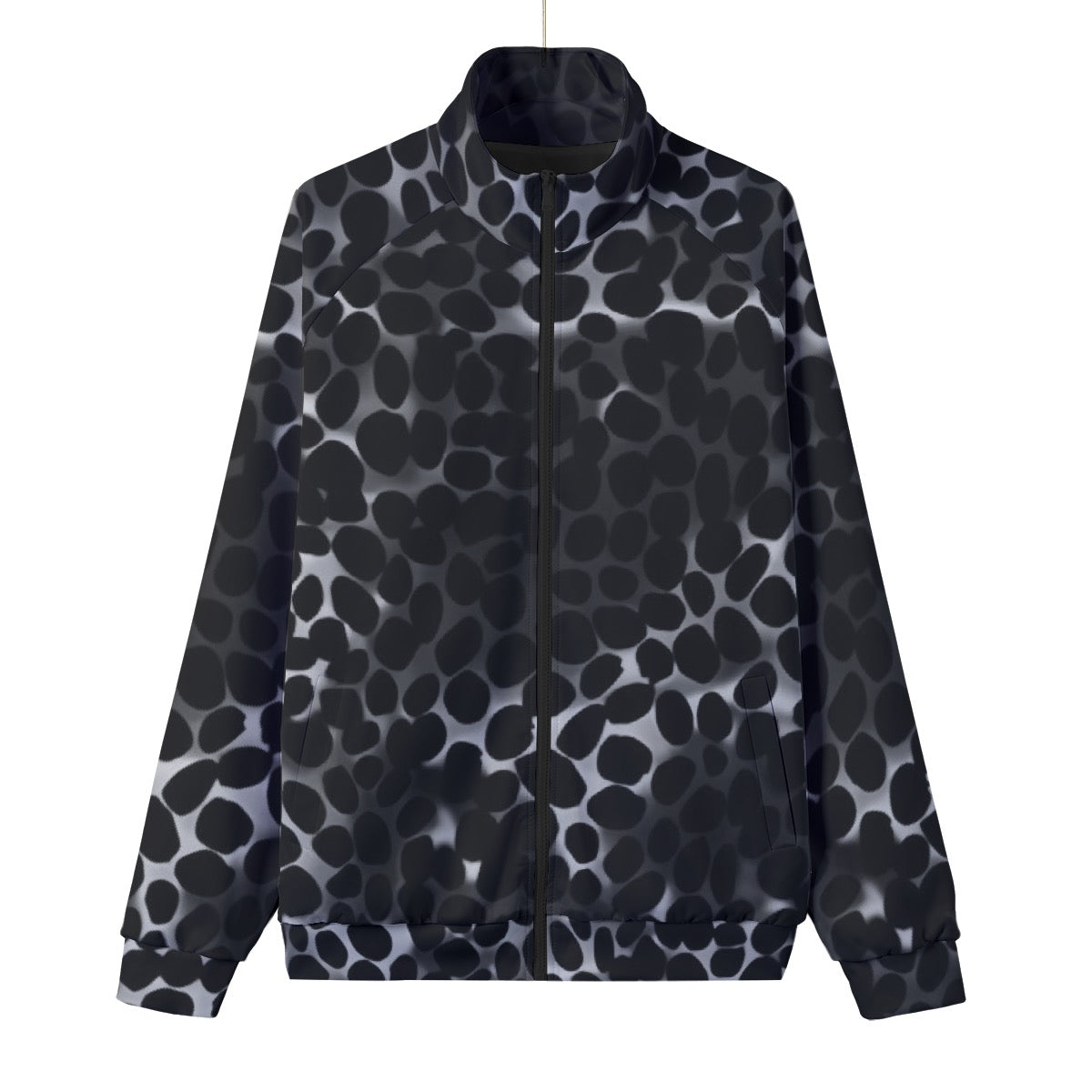 Unisex Stand Collar Black Lining Jacket