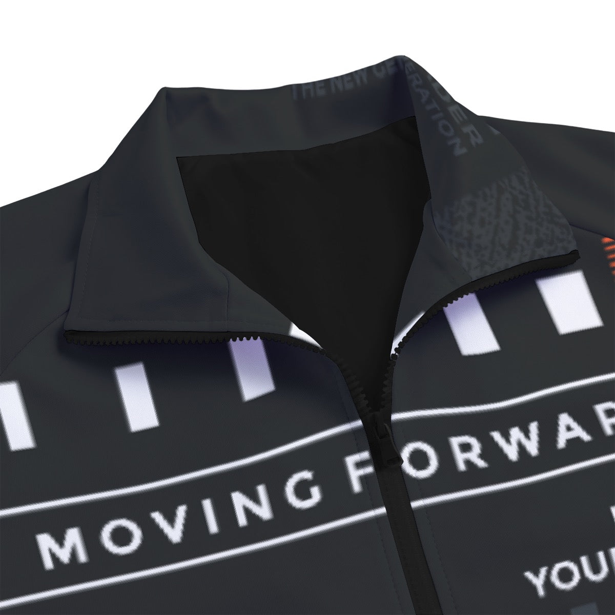 Unisex Stand Collar Black Lining Jacket