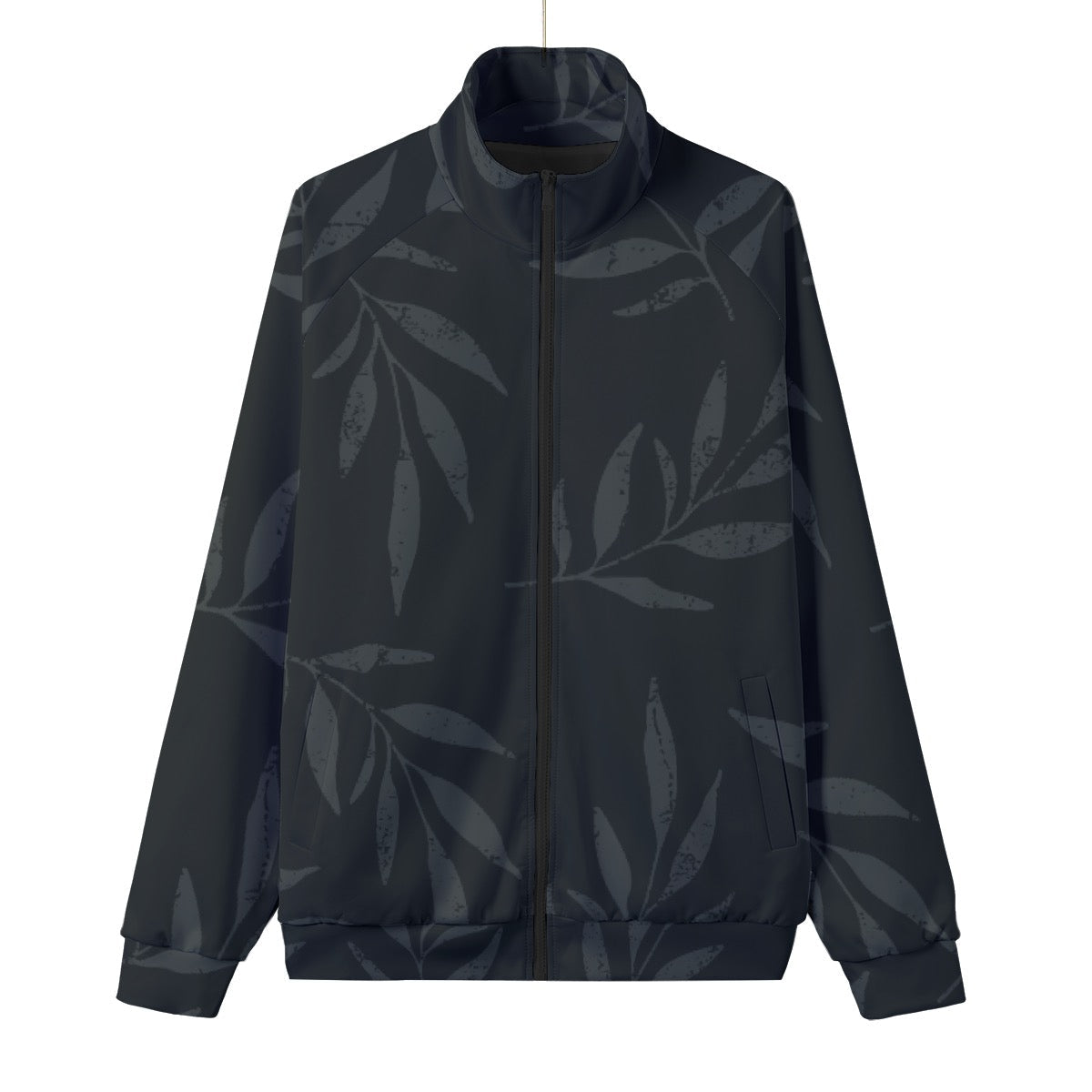 Unisex Stand Collar Black Lining Jacket
