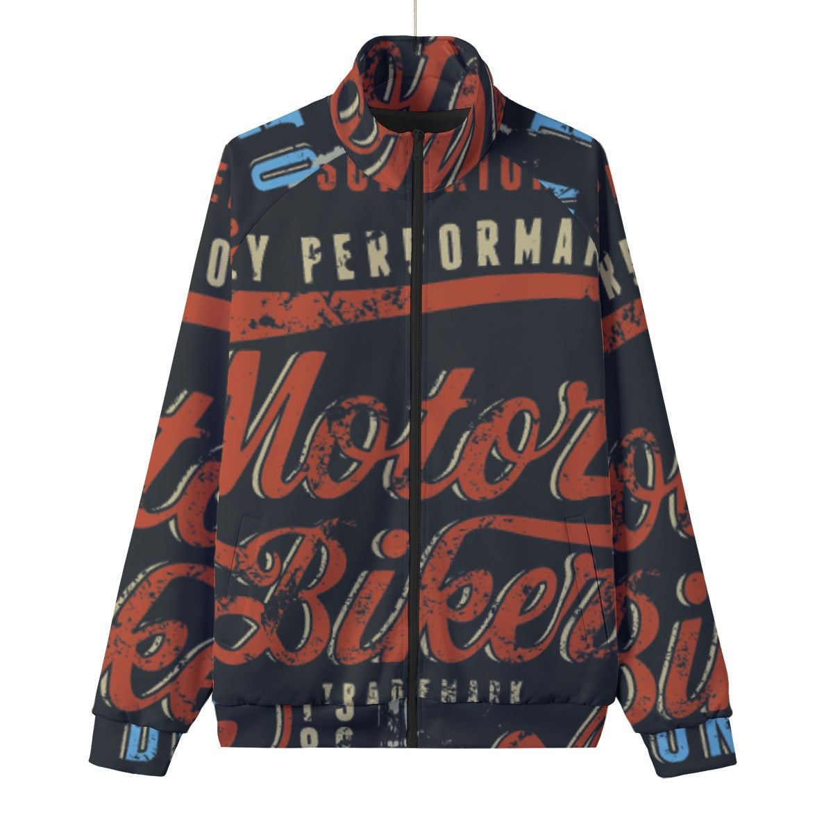 Unisex Stand Collar Black Lining Jacket