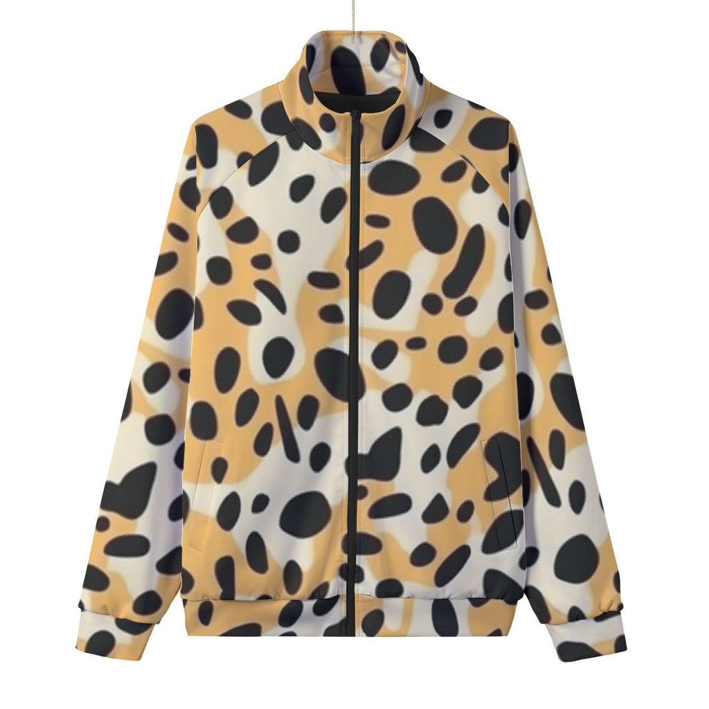 Unisex Stand Collar Black Lining Jacket