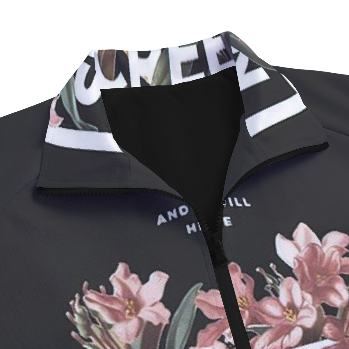 Unisex Stand Collar Black Lining Jacket